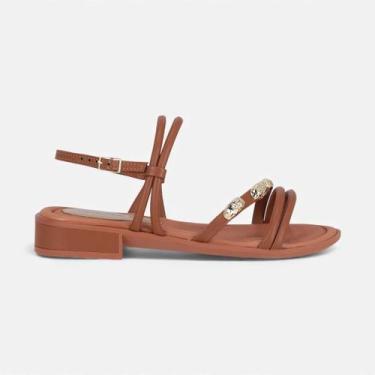 Imagem de Sandália Piccadilly Salto Baixo Marrom, Ocre, 37