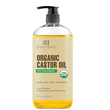 Imagem de Botanic Hearth Castor Oil | USDA Certified Organic |100% Pure & Hexane Free | Cold Pressed | Growth for Eyelashes, Eyebrows, Hair | 8fl oz