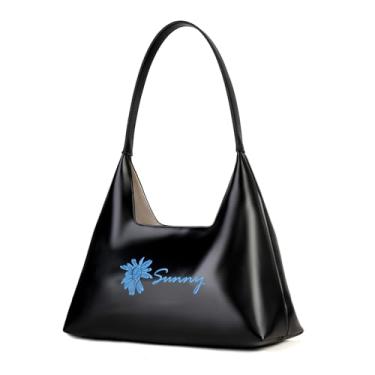 Imagem de Bolsa tiracolo feminina de couro com fecho magnético, bolsa de ombro leve e elegante para uso diário e viagens - preta