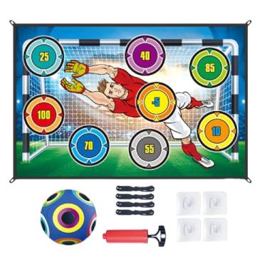 Imagem de simhoa Jogo de Futebol com Tapete e Bola - Acessórios Esportivos para Arremesso ao Alvo - Ideal para Festas e Festas na Praia, Style a
