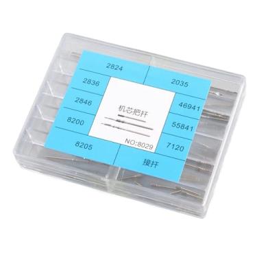 Imagem de KIMISS Conjunto Extensor de Haste de Enrolamento de Relógio para Movimentos 2824 2836 2846 - Barra de Haste de Extensão de Relógio de Pulso de Aço Inoxidável Com 10 Tamanhos para Reparo de