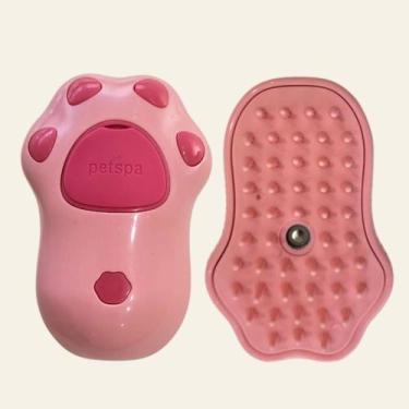 Imagem de Escova a Vapor para Pets  Formato de Patinha para Cães e Gatos, Remove