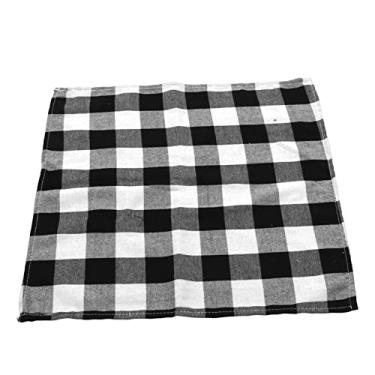 Imagem de OKJHFD 5pcs Retângulo Toalha De Mesa De Natal, Padrão Decorativo Durável Reutilizável Poliéster Capa De Mesa Para Festas Sala De Jantar, Festas(grade branca preta)