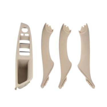 Imagem de Maçaneta da porta interna do carro Puxe a tampa do painel do apoio de braço Substituição da unidade esquerda LHD Compatível com BMW Série 5 F10 F18 520i 525i 528i 2010 2011-2016(Creamy-White 4Pcs)