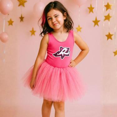Imagem de Body Collant de Balé Menina Rosa Estrela (Emily Vick) Dos Rosa, Rosa, 