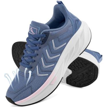 Imagem de HARENCE Tênis feminino tênis: confortável, respirável, antiderrapante, atlético, caminhada, corrida, para academia, treino, cross training, Azul, 36