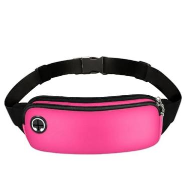 Imagem de Pochete de corrida para mulheres e homens, bolsa impermeável refletiva com suporte para telefone, bolsa esportiva ajustável para ginástica com bolsos com zíper, cinto de hidratação