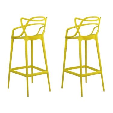 Imagem de Kit 2 Banquetas Aviv Allegra Solna Fratini 109 cm (altura) Polipropileno Cor Amarelo