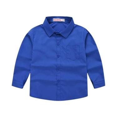 Imagem de Camisa De Manga Longa Em Cor Sólida Para Meninos E Meninas, Conjunto I