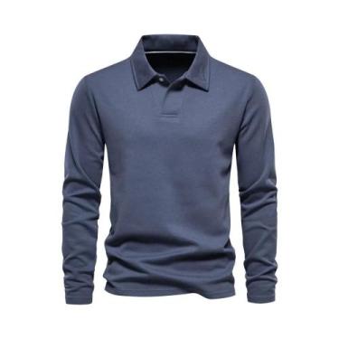 Imagem de Camisa Polo De Luxo Masculina Com Bordado AIOPESON Moda Gola Reversa C