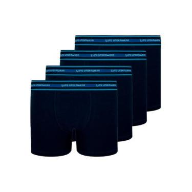 Imagem de Kit com 4 Cuecas Infantil Boxer Lupinho 141-003, Azul marinho, GG