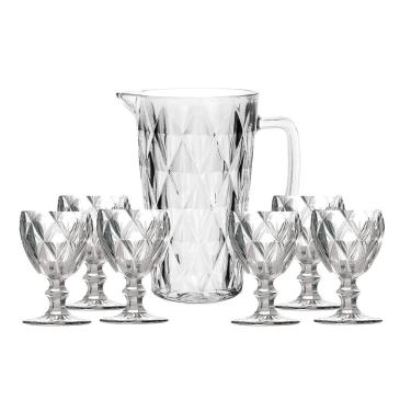 Imagem de Conjunto de Jarra e 6 Taças Diamante Clear Class Home