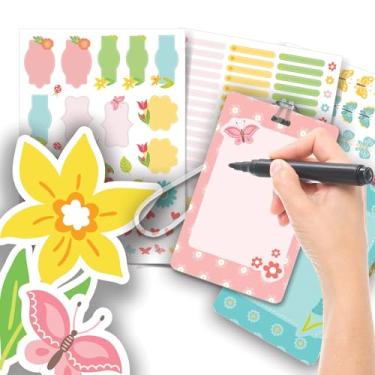 Imagem de Etiqueta Escolar Menina com TAG + Caneta (Jardim Floral, Etiquetas + 2 TAGs)