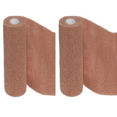 Imagem de Kit Bandagem Atadura Elástica Flexband 10cmX4,5m 2 Unid, Bege
