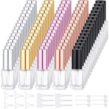 Imagem de Segbeauty 80 peças, mini frasco de spray vazio de 2,8 g, mini pulverizador atomizador recarregável de perfume, atomizador de perfume a granel com ferramenta de transferência, frasco pequeno de 3 ml