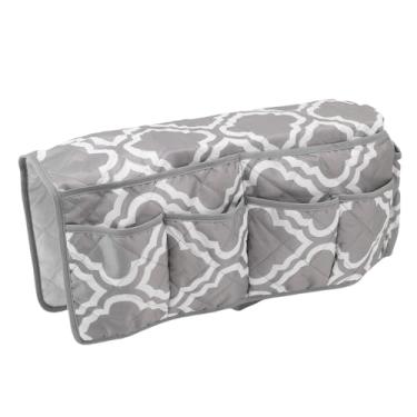 Imagem de KUIDAMOS Organizador de Apoio de Braço para sofá, Amplo Armazenamento à Prova de Desgaste, Poltrona para Sala de Estar Cinza 50x22cm