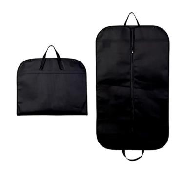Imagem de Sacos de vestuário premium não tecidos para ternos, jaquetas e vestidos - Organizador de viagem e armário com alças de transporte - Solução de armazenamento de roupas penduradas marrom durável para