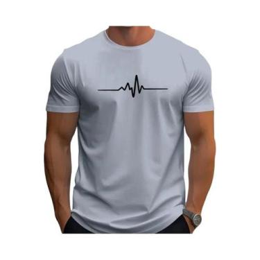 Imagem de Camiseta Masculina Slim Fit De Algodão Com Estampa Gráfica Para O Verã