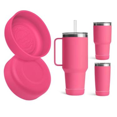 Imagem de Kaitiaki Pacote com 2 botas de silicone para YETI Rambler Caneca de palha de 1,2 l e 992 g, manga antiderrapante para caneca de viagem, copo de água, serve na maioria dos carros, acessórios de