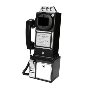 Imagem de Esquirla Livro de Visitas com Vídeo e Áudio, Gravador de Mensagens de Voz para Telefone, Telefone para Ocasiões Especiais e Decoração de Festas, Preto