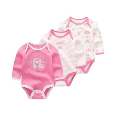 Imagem de Conjunto De 3 Peças De Body De Manga Longa Para Bebê Menino Ou Menina,