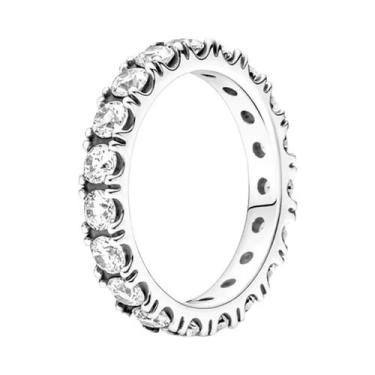 Imagem de Anel Feminino De Prata Esterlina 925 Com Coração E Flor, Tamanhos 6-9,