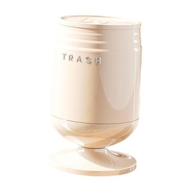 Imagem de DimyFew Lixeira com tampa para escritório, hotel, banheiro e sala de jantar, Branco, M