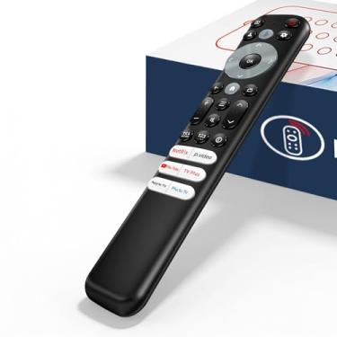 Imagem de Substituição remota de voz compatível com TCL Google TV Remote, para QM8 QM7 Q7 Q6 Q5 S5 S4 S3 Series 4K UHD HDR LED QLED QD-Mini LED Full-HD Smart TVs (não aplicável a TVs Roku)