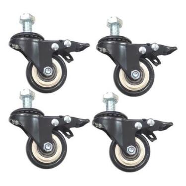 Imagem de Rodas Giratórias Rosca Ferragem Maquina De Costura Preta - Chinesa