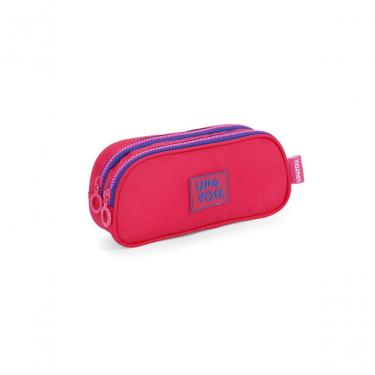 Imagem de Estojo Duplo Escolar Feminino Rosa Up4you