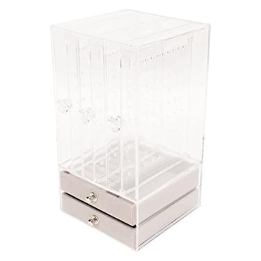 Imagem de Suporte para brincos de acrílico com 5 gavetas Ainoli Suporte para brincos de acrílico transparente à prova de poeira
