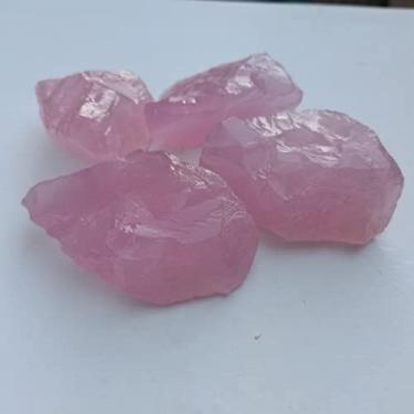 Imagem de Espécime curado 200 g natural rosa cru rosa quartzo cristal pedra áspera amostra cristal amor pedras naturais e minerais pedra de aquário como presente (tamanho: 60-90g)