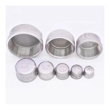 Imagem de 1/20.3 cm 1/10.2 cm 3/20.3 cm 1/5.1 cm 3/10.2 cm 2.5 cm Tampa de extremidade redonda fêmea de aço inoxidável 304 encaixe de tubulação água gás óleo (2.5 cm)