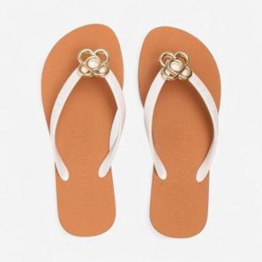 Imagem de Chinelo Petite Jolie Fresh Branco/Caramelo-Feminino