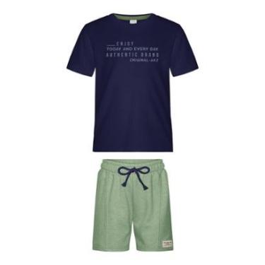 Imagem de Conjunto Infantil Menino Camiseta/Bermuda Verde Alakazoo-Masculino