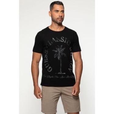 Imagem de Camiseta Guess Silk Palmeira Preto-Masculino