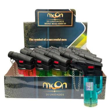 Imagem de Isqueiro Maçarico a Gás Recarregável Moon - Cores Sortidas