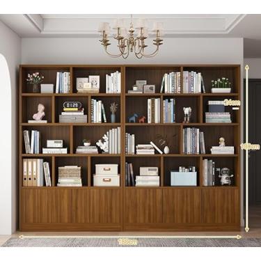 Imagem de Estante de leitura combinada de madeira maciça, estante inclinada para parede, prateleira divisória de entrada para armário de vinho (cor: cor nogueira 100 x 24 x 180 cm) (cor nogueira 180 x 24 x 180