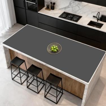 Imagem de Tapete de silicone grande de 203 x 61 cm para balcão de cozinha, protetor de bancada antiderrapante resistente ao calor, tapete multiuso impermeável para ilha de cozinha, cinza escuro