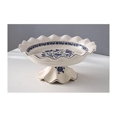 Imagem de Bandejas de frutas de cerâmica, tigelas de frutas, tigelas de lanche de festa, prateleiras de frutas, travessas de sobremesa, pratos de servir, tigelas de salada, pratos de jantar