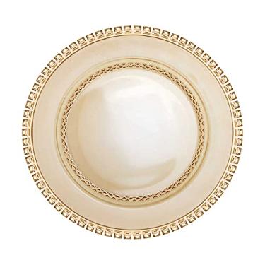 Imagem de Jogo de 4 pratos para sobremesa Diamante em cristal D19cm âmbar luster