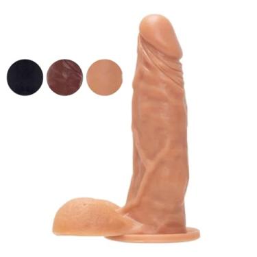 Imagem de Prótese Maciça Com Escroto E Ventosa 18,5 X 4,7Cm Brinquedo Adulto Grande Consolador MVN20 (PRETO)