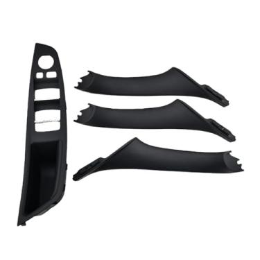 Imagem de Compatível com bmw série 5 f10 f18 520i 525i 528i 530 51417225851 4/7 pçs interior do carro maçaneta da porta painel puxar guarnição capa(Black 4pcs)
