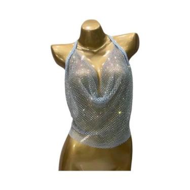 Imagem de Camisola Sexy Feminina Com Strass, Top Corset Sem Costas, Moda Verão 2