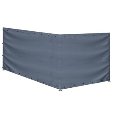 Imagem de NGB Capa para canil ao ar livre adequada para canis externos de 25 cm L x 50 cm C, com vários cordões esféricos elásticos, feita de tecido Oxford impermeável 600D, capa lateral do canil para o inverno