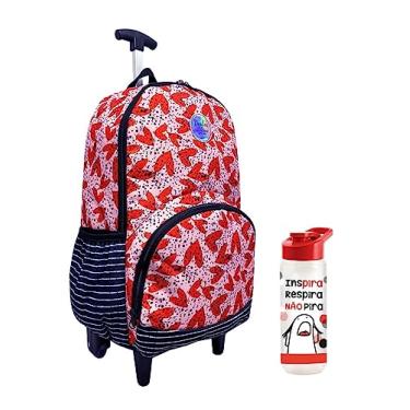 Imagem de Mochila Bolsa Universitária Escolar Com Rodinhas Estampa Coração
