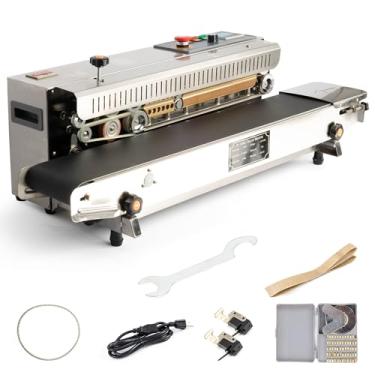 Imagem de U.S. Solid Selador contínuo de faixa de saco para máquina de selagem de sacos grossos, selador horizontal automático com controle digital de temperatura para sacos de PVC, filmes, carimbo de