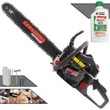 Imagem de Motosserra Profissional Kawashima Kcs 520e A Gasolina 50.8cc Com Sabre 18 3300660 + Óleo Stihl 8017