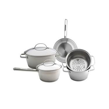 Imagem de Conjunto de Panelas Tramontina Allegra 65650190 em Aço Inox - 5 peças