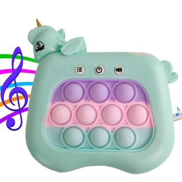 Imagem de Pop It Fidget Mini Game Sensorial 4 Modos Luzes Som Unicornio Divertido Portatil Relaxante Anti Estresse